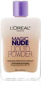 L'Oreal Paris Magic Nude Liquid Powder Bare Skin Perfecting Makeup SPF 18, Light Ivory, 0.91 Ounces