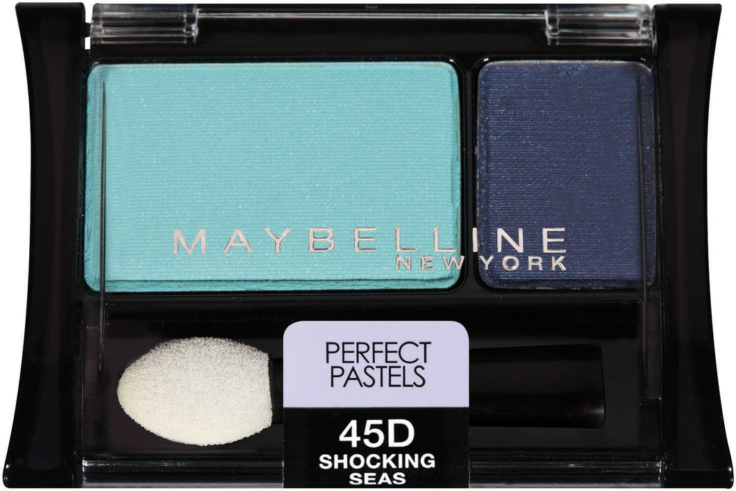 Maybelline New York Expert Wear Eyeshadow Duos, Perfect Pastels 45D Shocking Seas, 0.08 Ounce