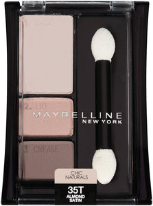 Maybelline New York Expert Wear Eyeshadow Trios, Chic Naturals 35t Almond Satin, 0.13 Ounce