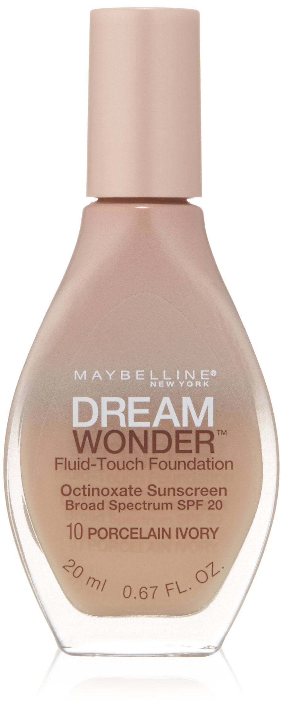 Maybelline New York Dream Wonder Fluid-Touch Foundation, Porcelain Ivory, 0.6...