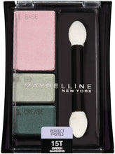 Maybelline New York Expert Wear Eyeshadow Trios, Perfect Pastels 15T Green Gardens, 0.13 Ounce
