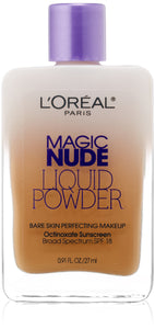 L'Oreal Paris Magic Nude Liquid Powder Bare Skin Perfecting Makeup SPF 18, Sun Beige, 0.91 Ounces