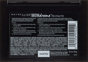 Maybelline New York Brow Drama Pro Eyebrow Palette, Soft Brown, 0.1 oz.